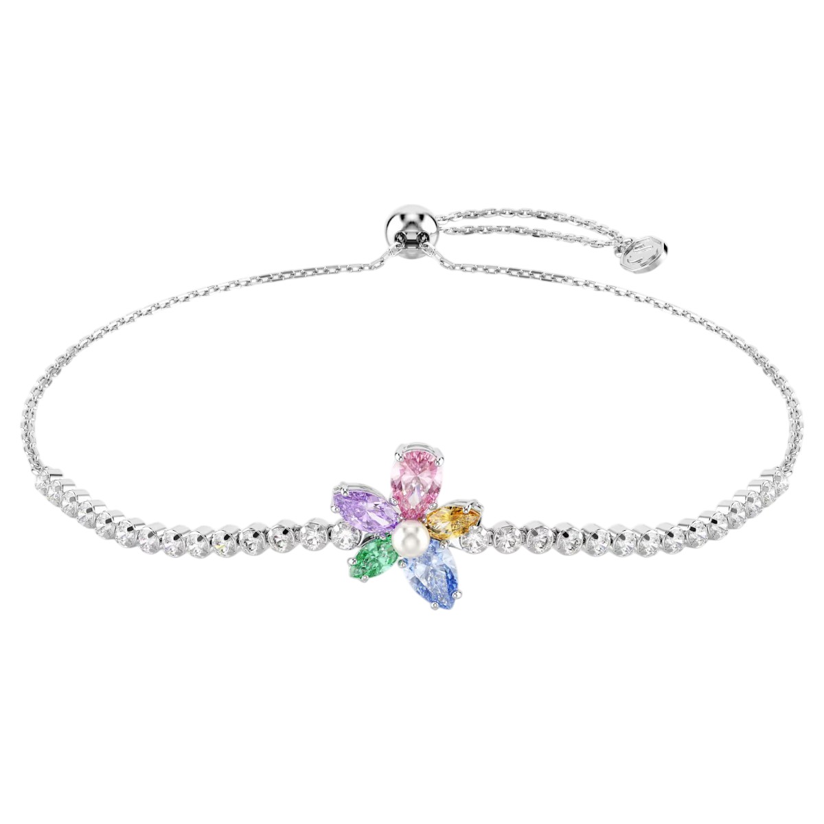 Swarovski Ariana Grande Mixed Cuts Flower Bracelet, Multicolored and Rhodium Plated