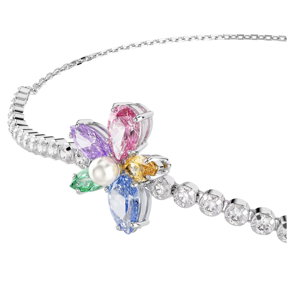 Swarovski Ariana Grande Mixed Cuts Flower Bracelet, Multicolored and Rhodium Plated