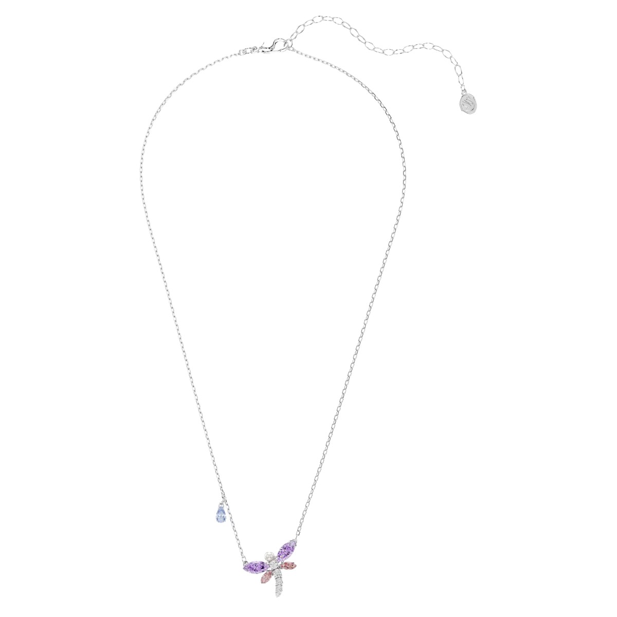 Swarovski Ariana Grande Mixed Cuts Dragonfly Pendant Necklace, Multicolored and Rhodium Plated