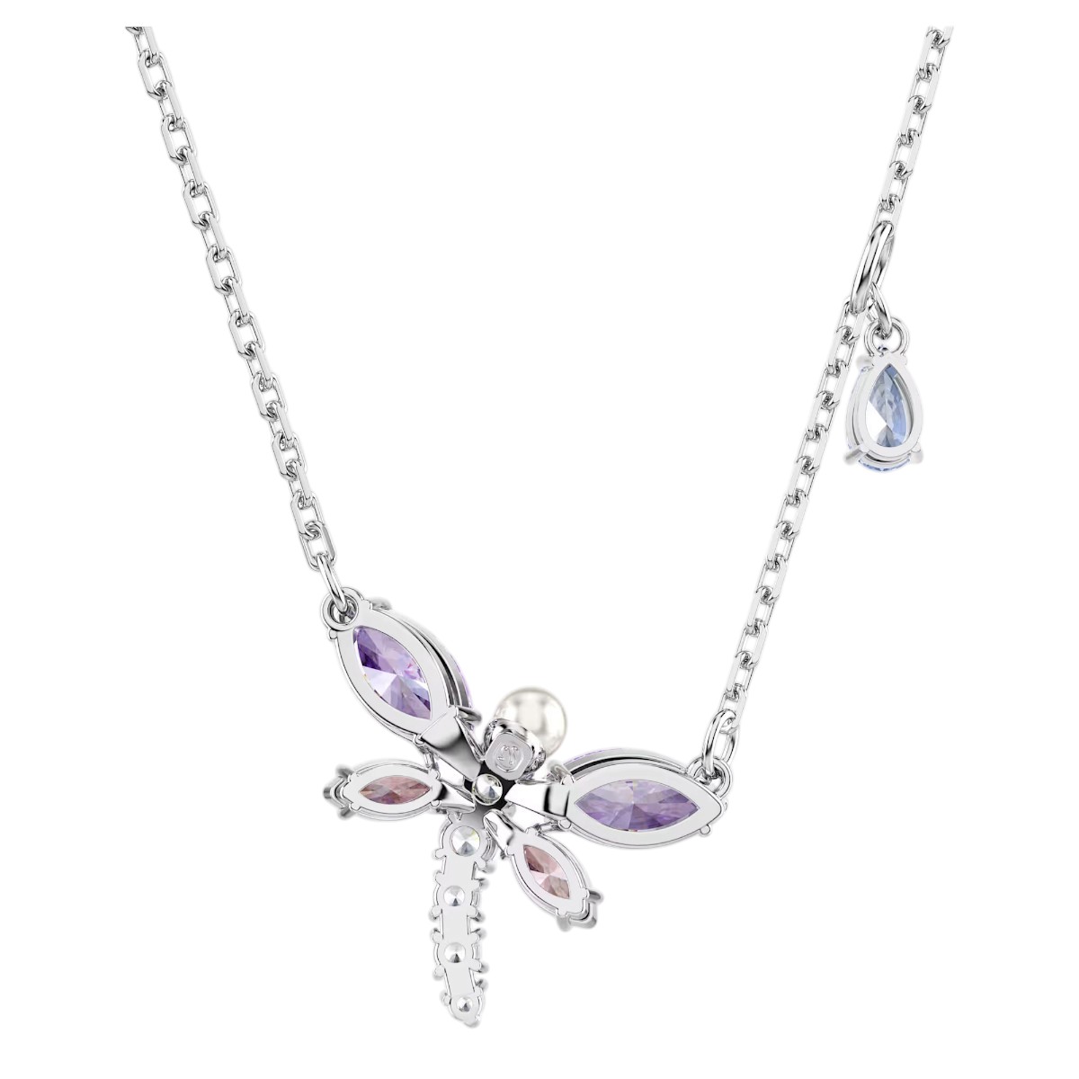 Swarovski Ariana Grande Mixed Cuts Dragonfly Pendant Necklace, Multicolored and Rhodium Plated