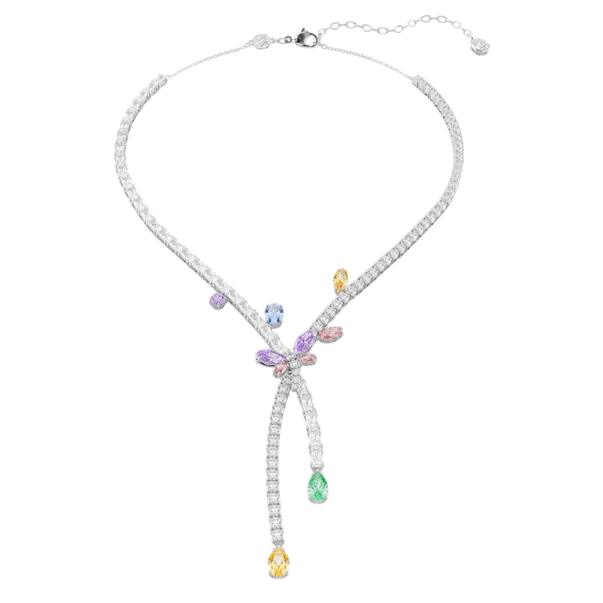 Swarovski Ariana Grande Mixed Cuts Dragonfly Necklace, Multicolored and Rhodium Plated