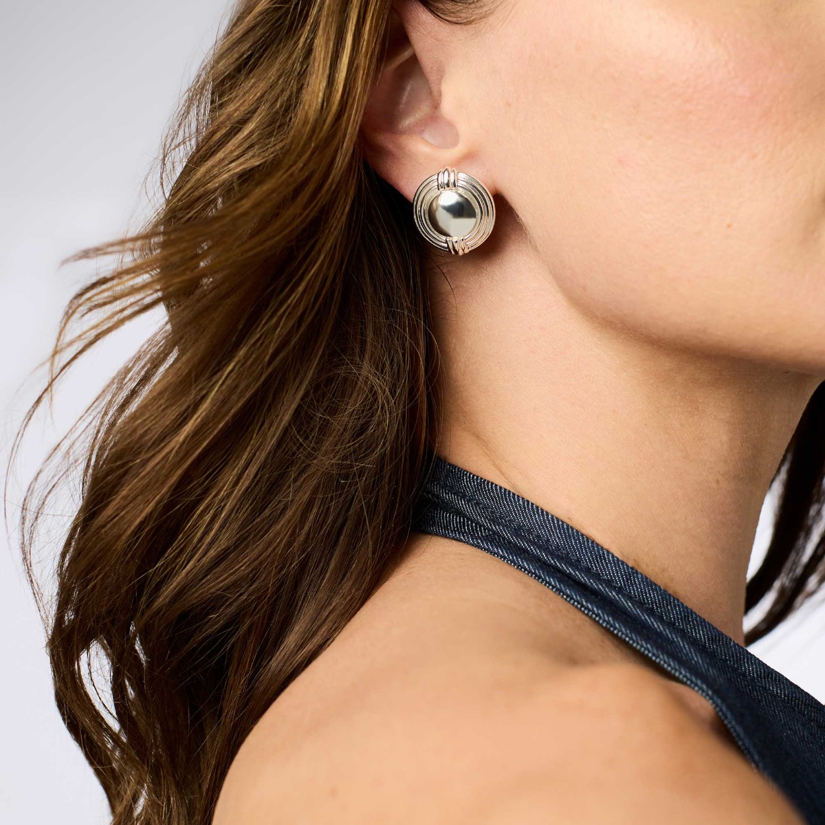 Julie Vos Portofino Statement Stud Earrings, Silver