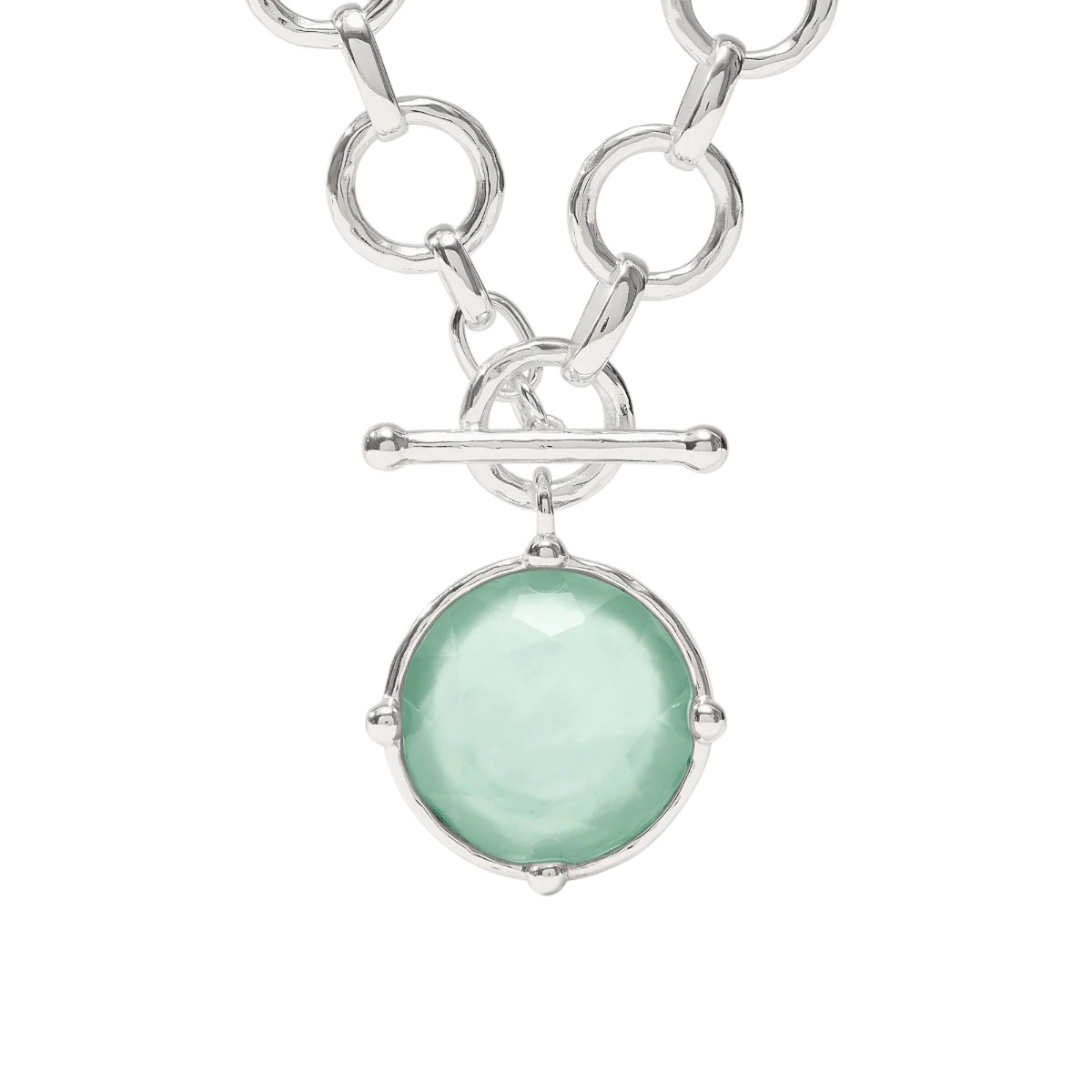 Julie Vos Honeybee Silver Statement Necklace, Iridescent Aquamarine Blue
