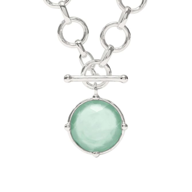 Julie Vos Honeybee Silver Statement Necklace, Iridescent Aquamarine Blue