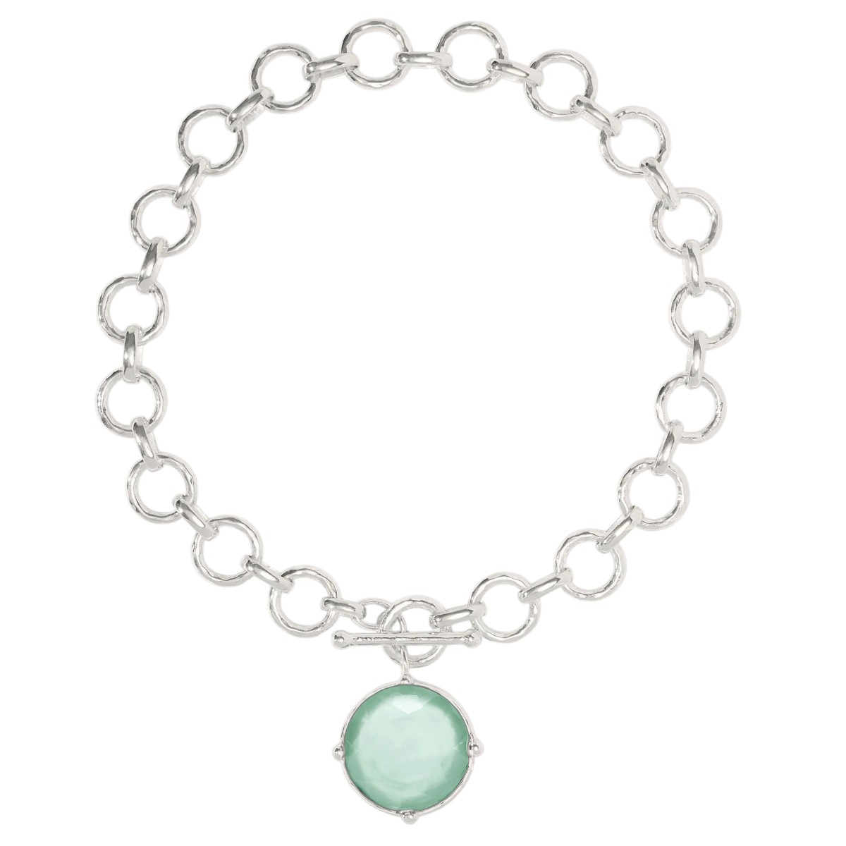 Julie Vos Honeybee Silver Statement Necklace, Iridescent Aquamarine Blue