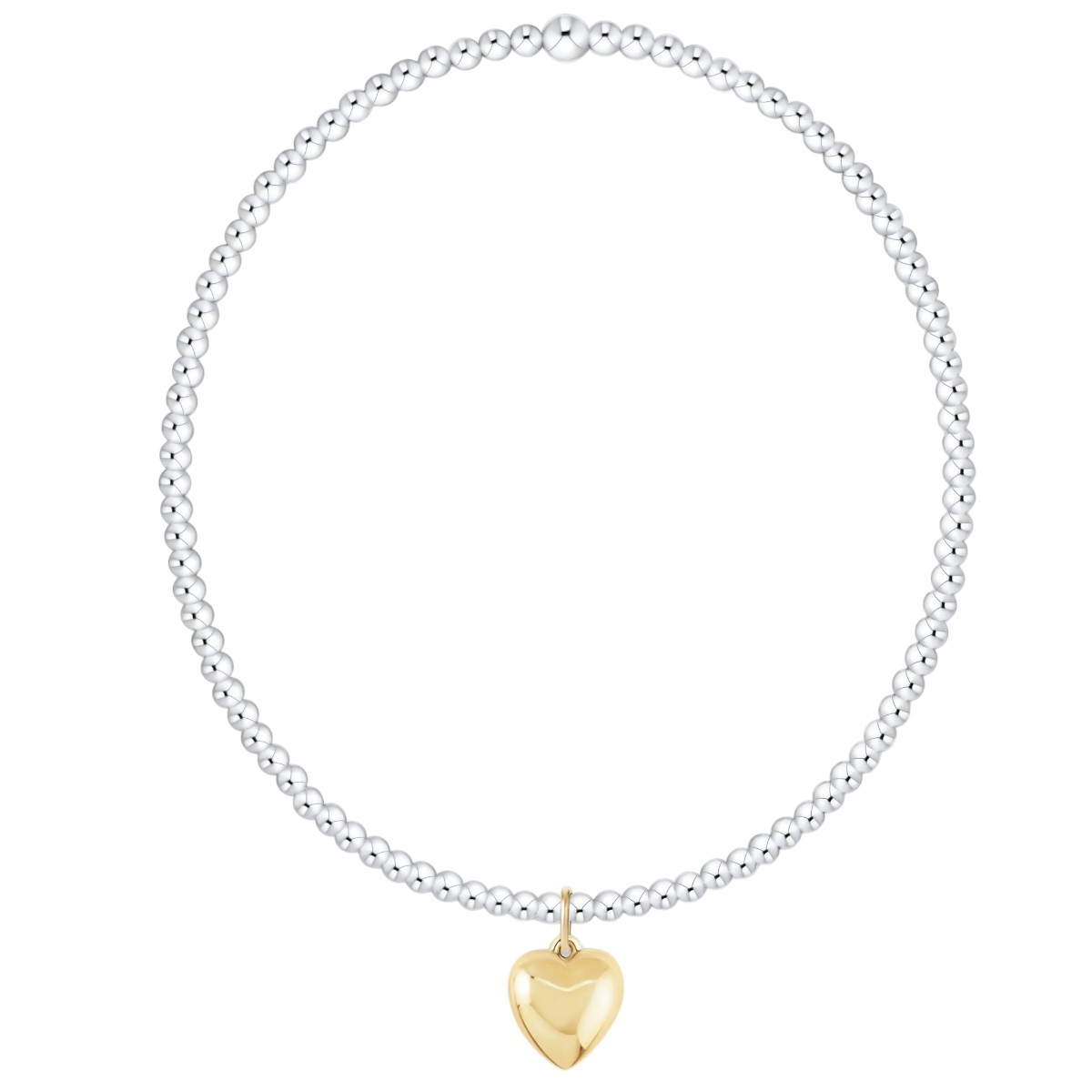 Enewton Classic Mixed Metal Love Plush Small Gold Charm 2mm Bracelet, 6.25