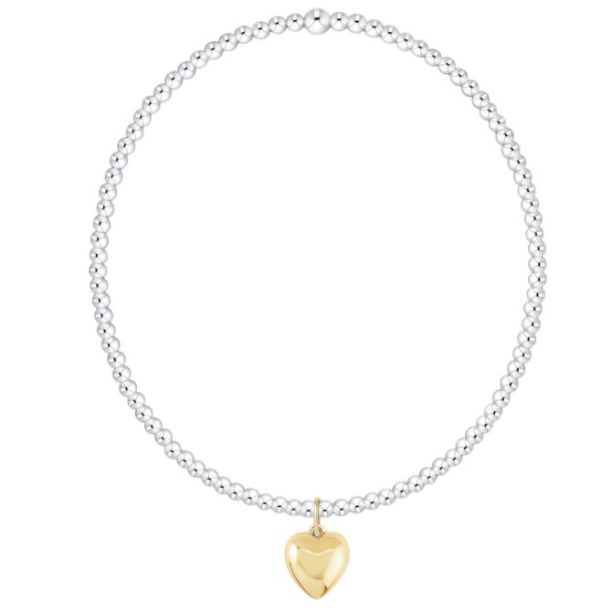 Enewton Classic Mixed Metal Love Plush Small Gold Charm 2mm Bracelet, 6.25"