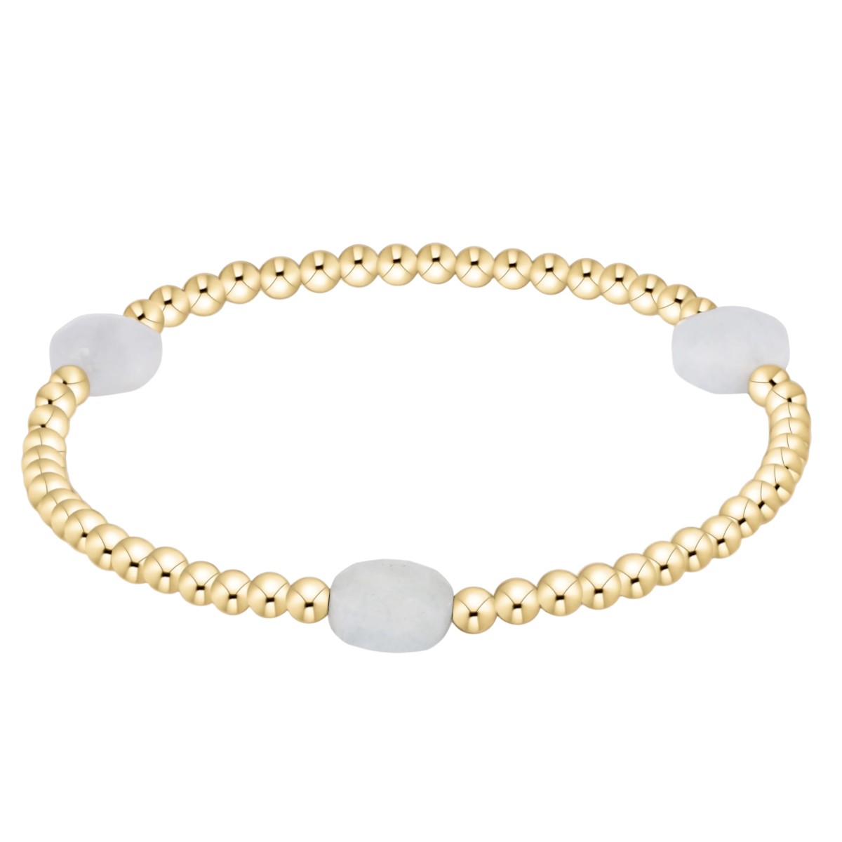 Enewton Admire Aquamarine Gem 3mm Gold Bracelet, 6.25