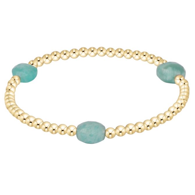 Enewton Admire Amazonite Gem 3mm Gold Bracelet, 6.25"