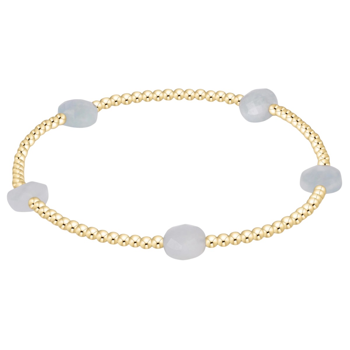 Enewton Admire Small Aquamarine Gem 2mm Gold Bracelet, 6.25