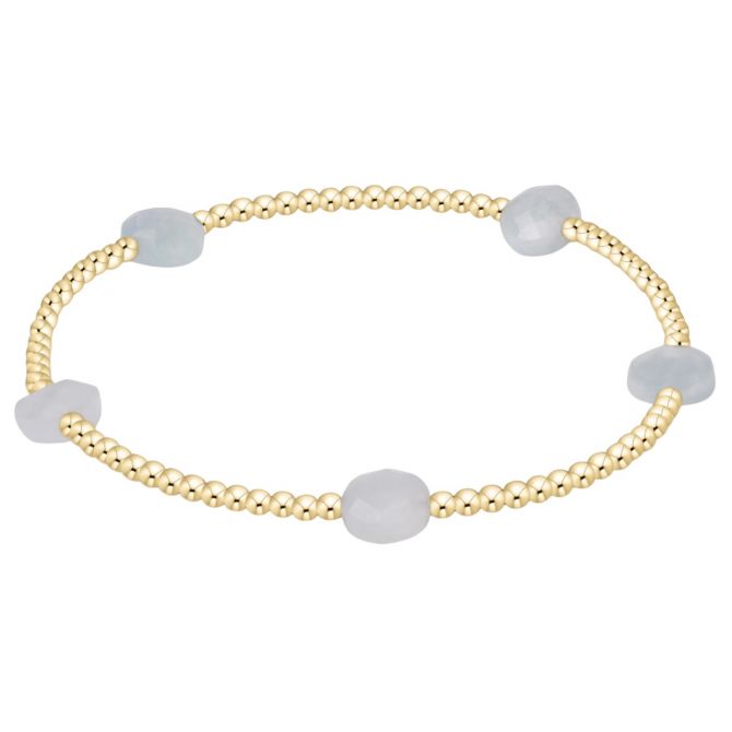 Enewton Admire Small Aquamarine Gem 2mm Gold Bracelet, 6.25"