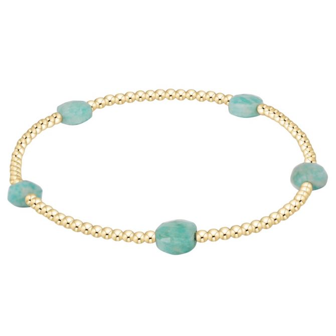 Enewton Admire Small Amazonite Gem 2mm Gold Bracelet, 6.25"