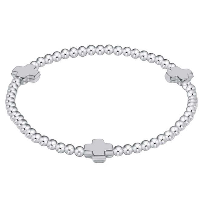 Enewton Signature Cross 3mm Bracelet, Sterling Silver
