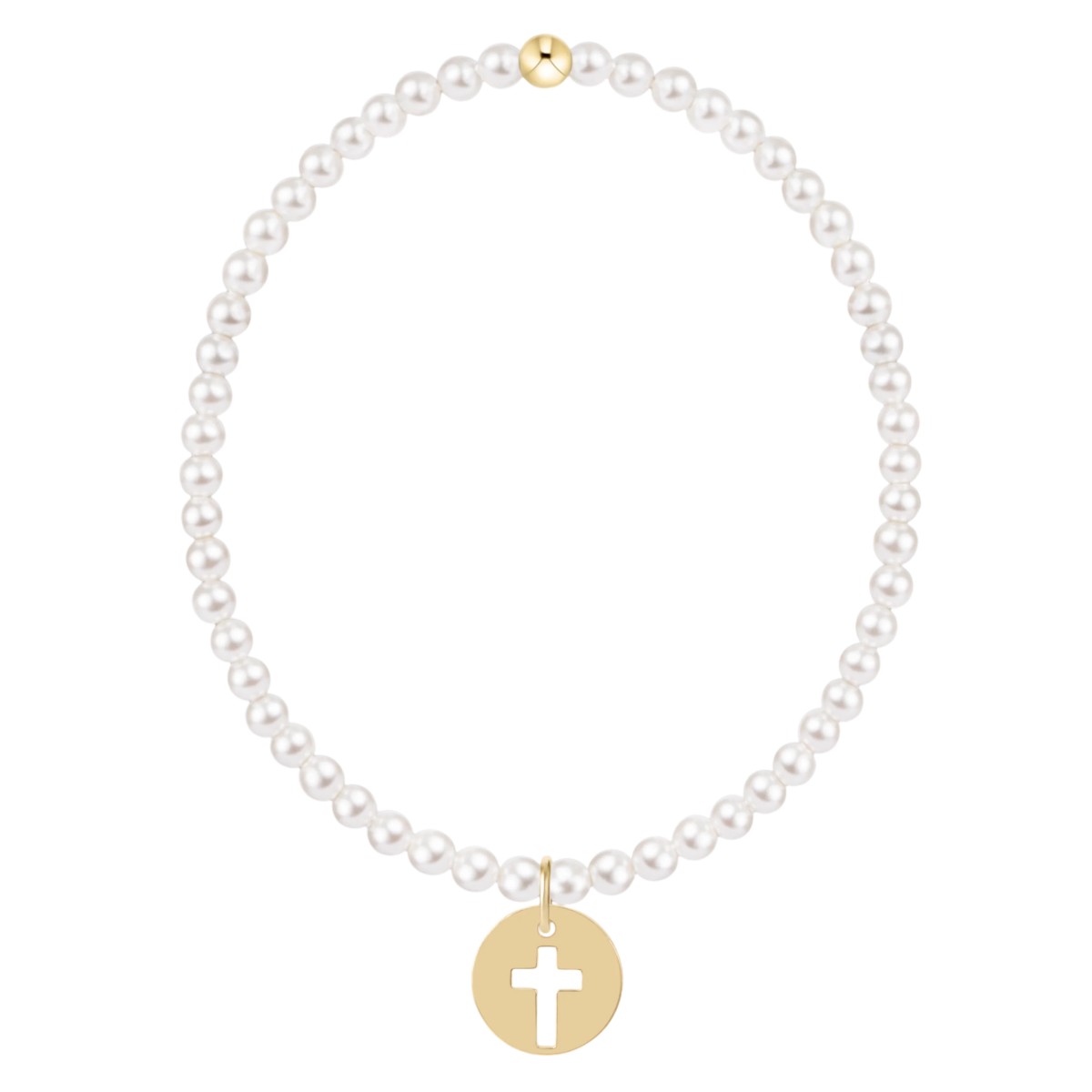 Enewton Classic Blessed Gold Cross Disc 3mm Bracelet, 6.25