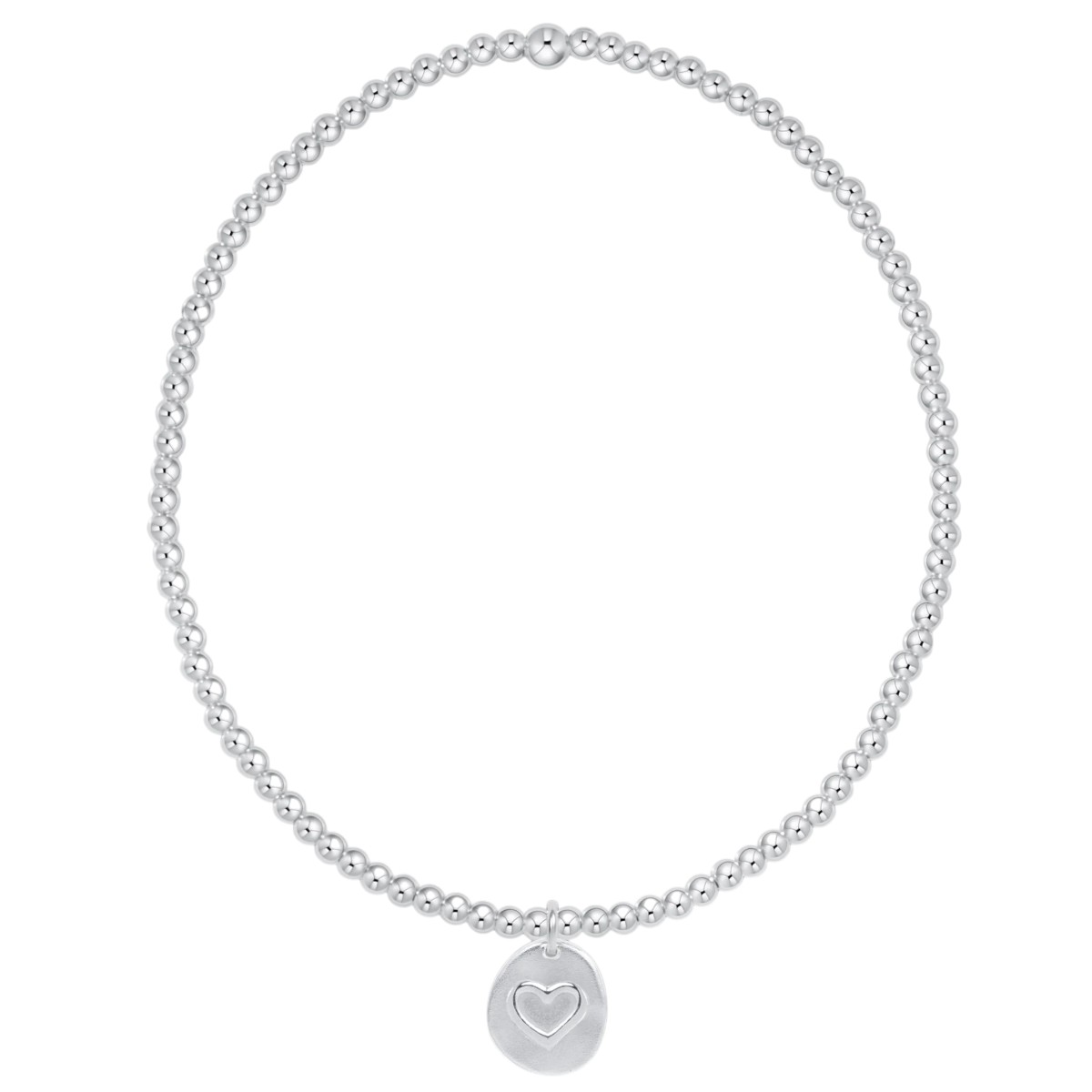 Enewton Classic Sterling Silver Inspire Love Smaller Sterling Heart Disc Bracelet, 6.25