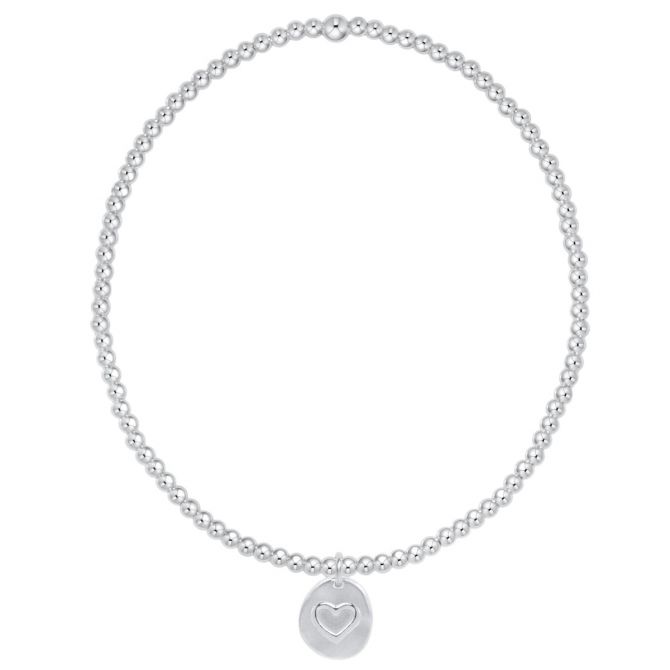 Enewton Classic Sterling Silver Inspire Love Smaller Sterling Heart Disc Bracelet, 6.25"