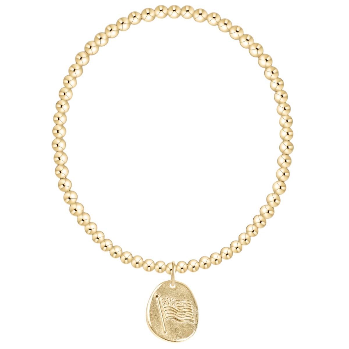 Enewton Classic Gold 3mm Bracelet, Inspire America Gold disc and 7.25