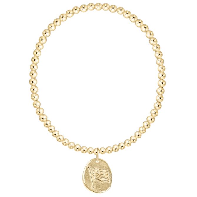Enewton Classic Gold 3mm Bracelet, Inspire America Gold disc and 6.25"