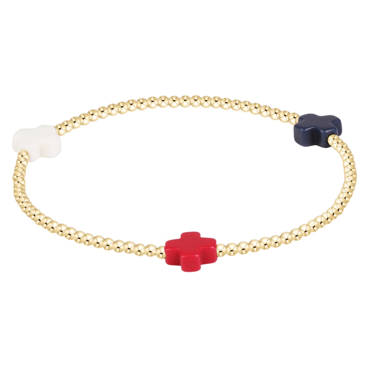 Enewton Signature Cross 2mm Gold Bracelet, Firecracker