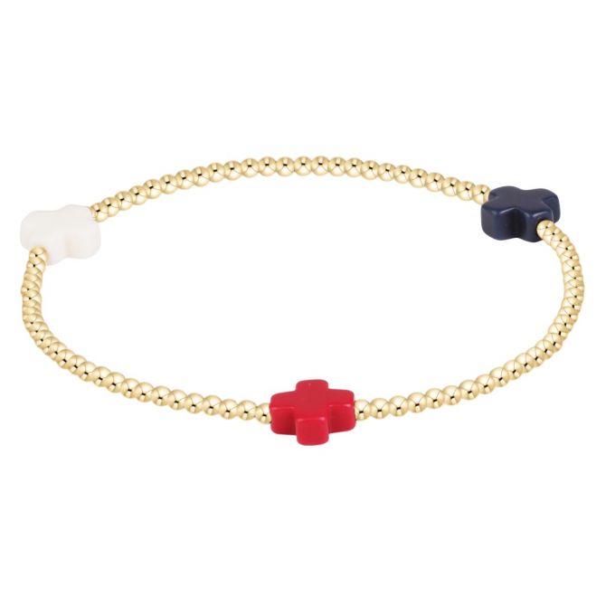 Enewton Signature Cross 2mm Gold Bracelet, Firecracker