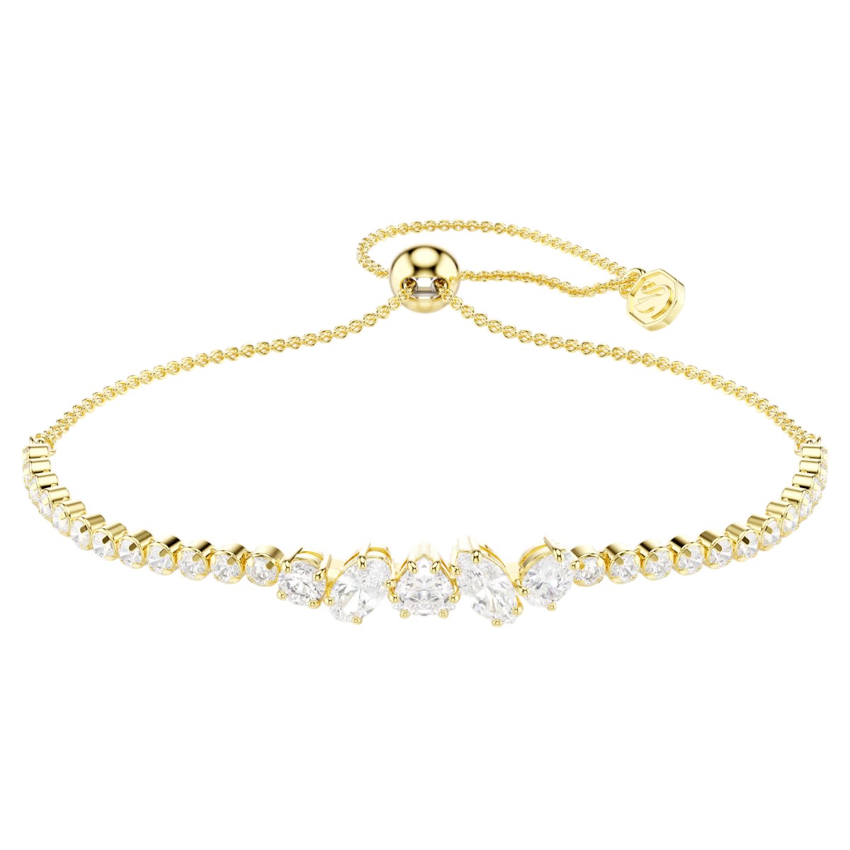 Swarovski Mixed Cuts Mesmera Bracelet, White and 18k Yellow Gold Finish