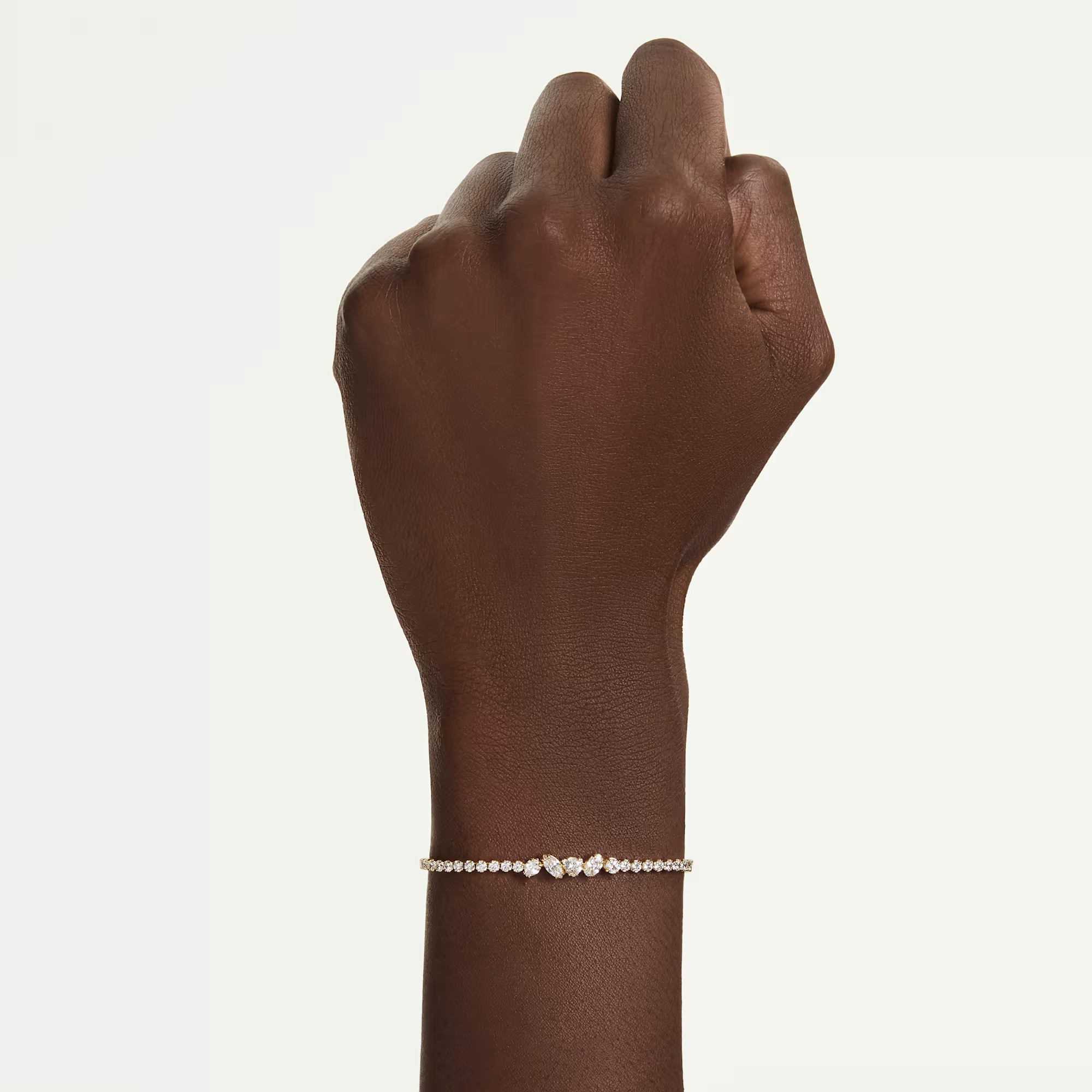 Swarovski Mixed Cuts Mesmera Bracelet, White and 18k Yellow Gold Finish