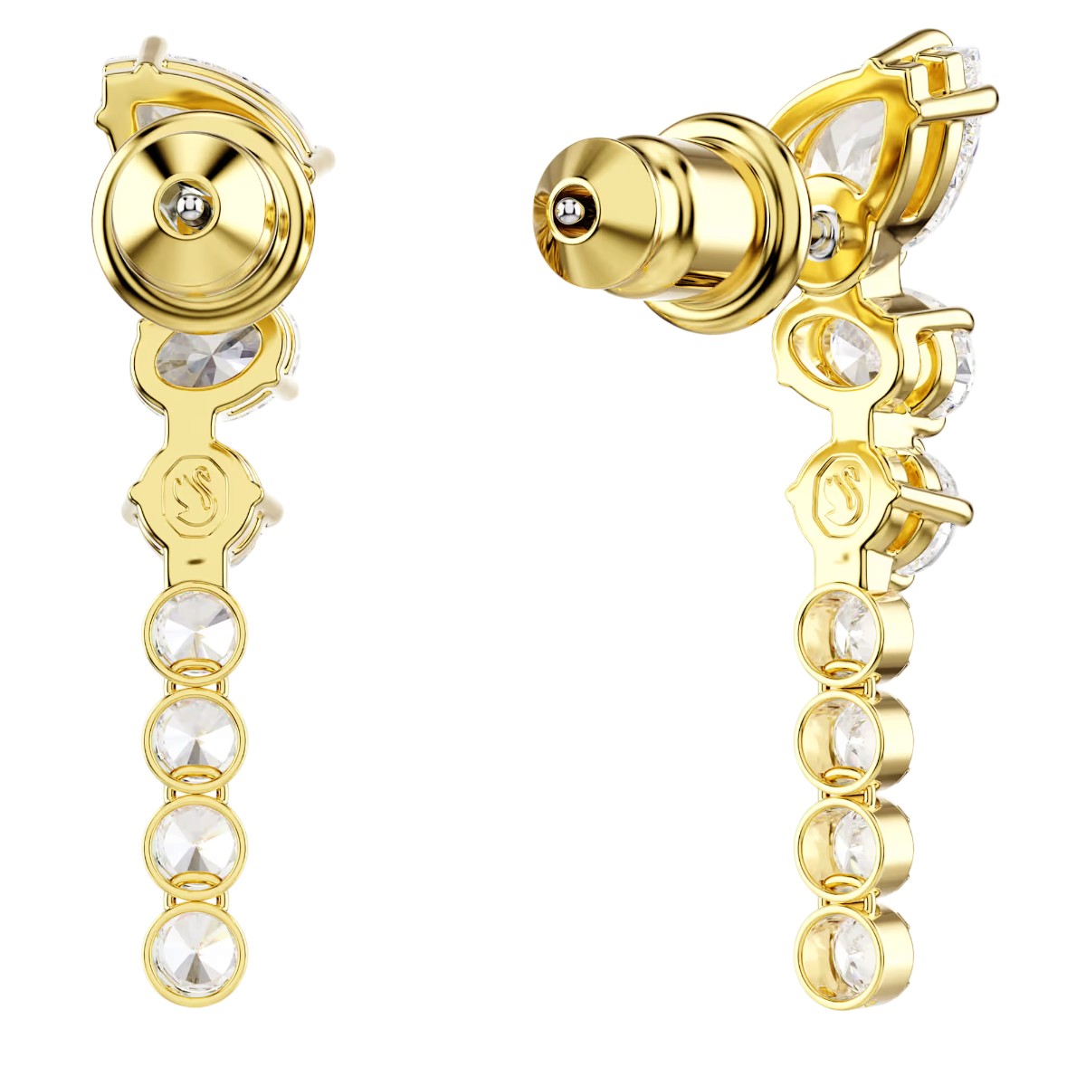 Swarovski Mixed Cuts Mesmera Drop Earrings, White and 18k Yellow Gold Finish
