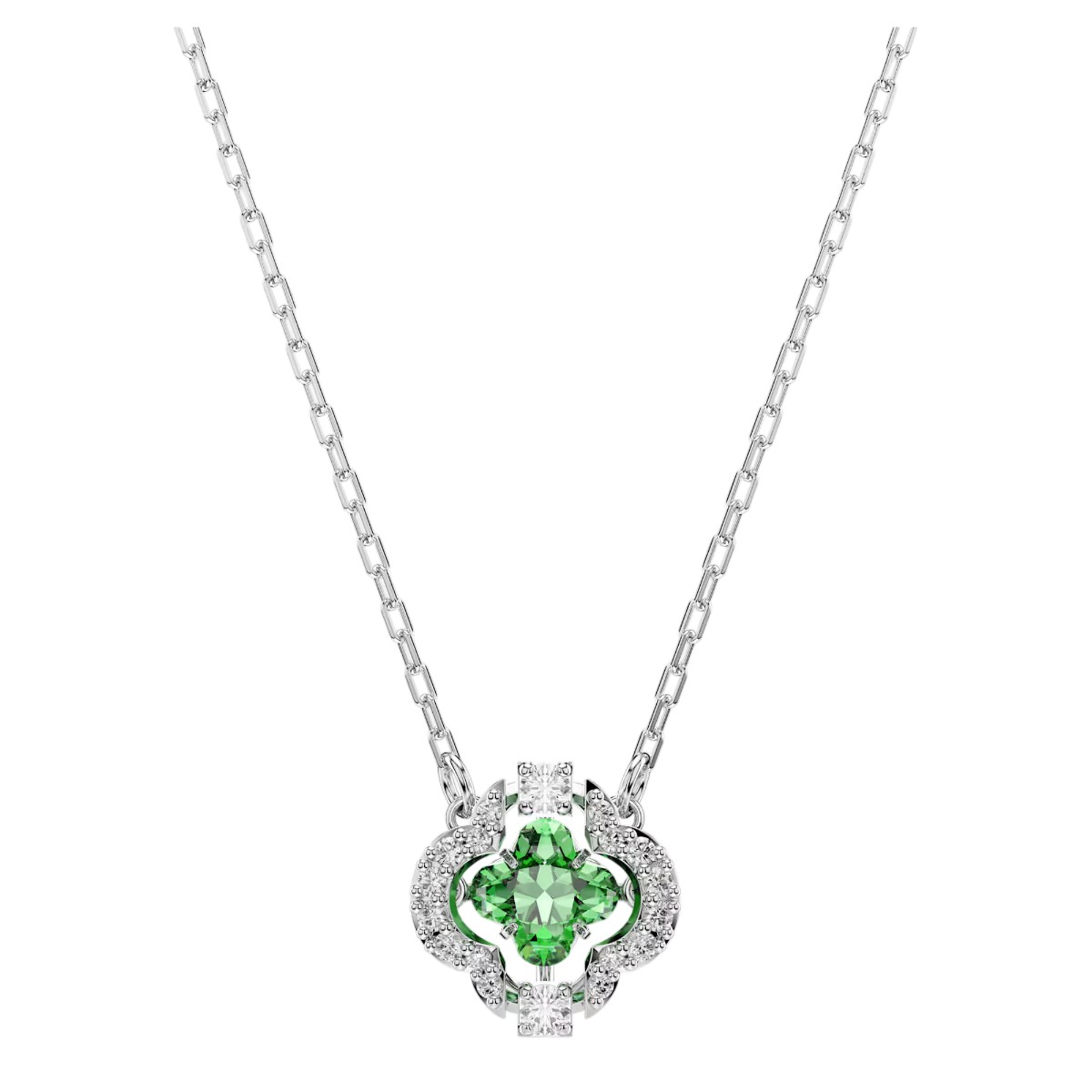 Swarovski Mixed Cuts Una Angelic Pendant Necklace, Green and Rhodium Plated