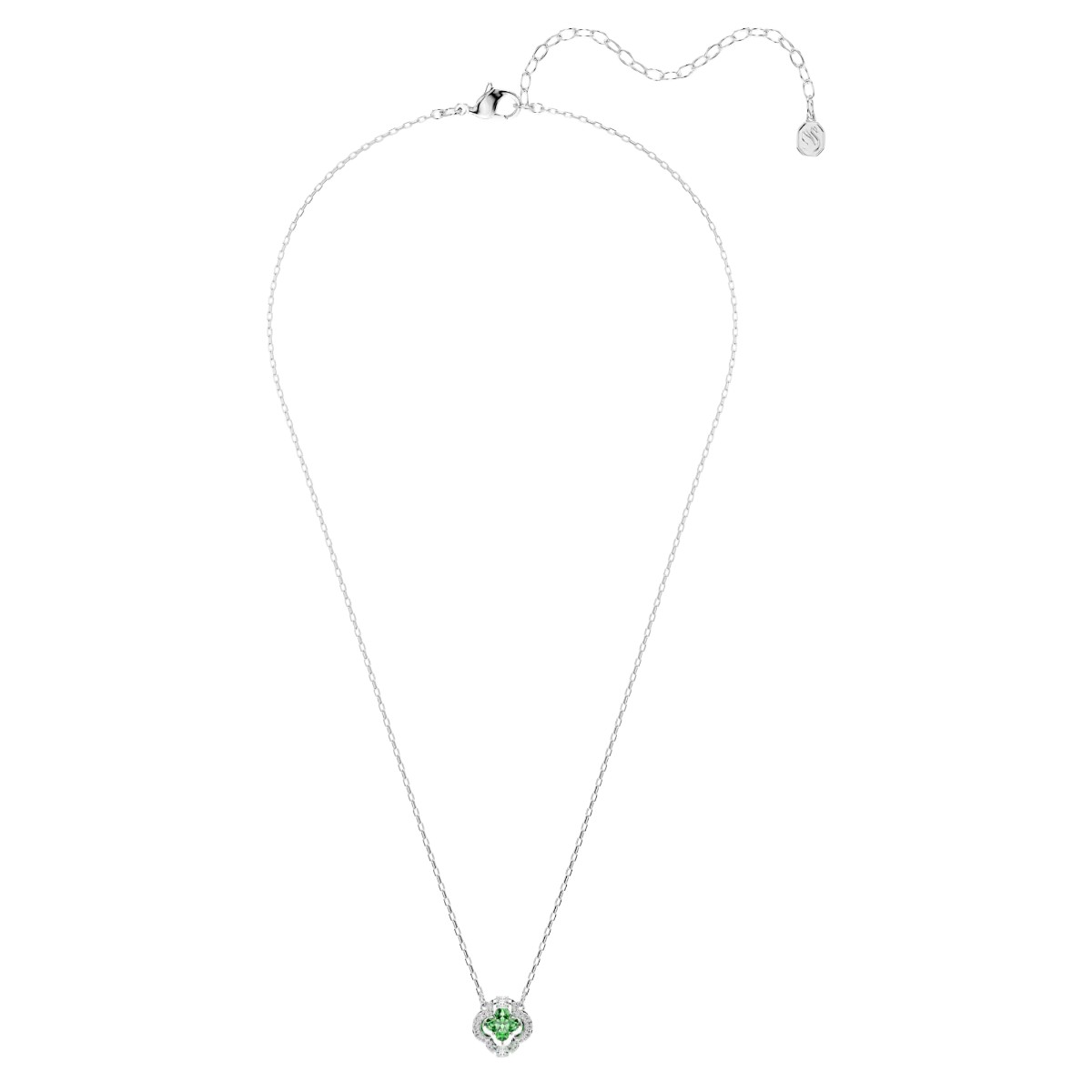 Swarovski Mixed Cuts Una Angelic Pendant Necklace, Green and Rhodium Plated