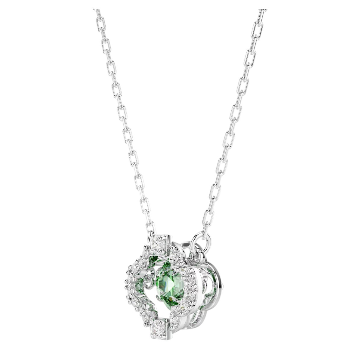 Swarovski Mixed Cuts Una Angelic Pendant Necklace, Green and Rhodium Plated