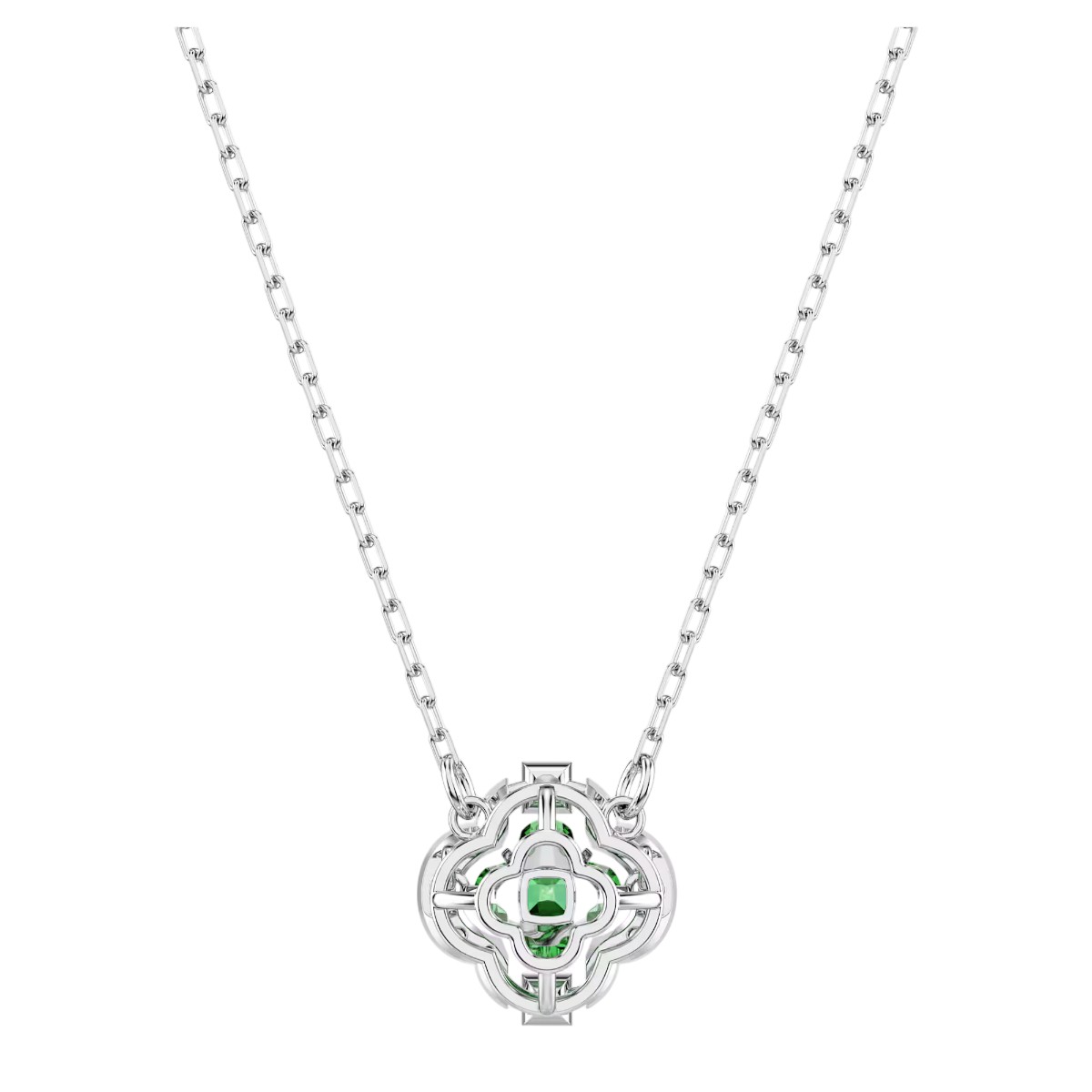 Swarovski Mixed Cuts Una Angelic Pendant Necklace, Green and Rhodium Plated
