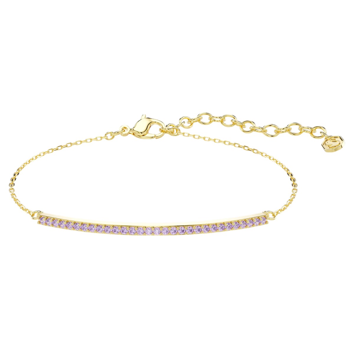 Swarovski Round Cut Only Bracelet, Purple and 18k Yellow Gold Finish