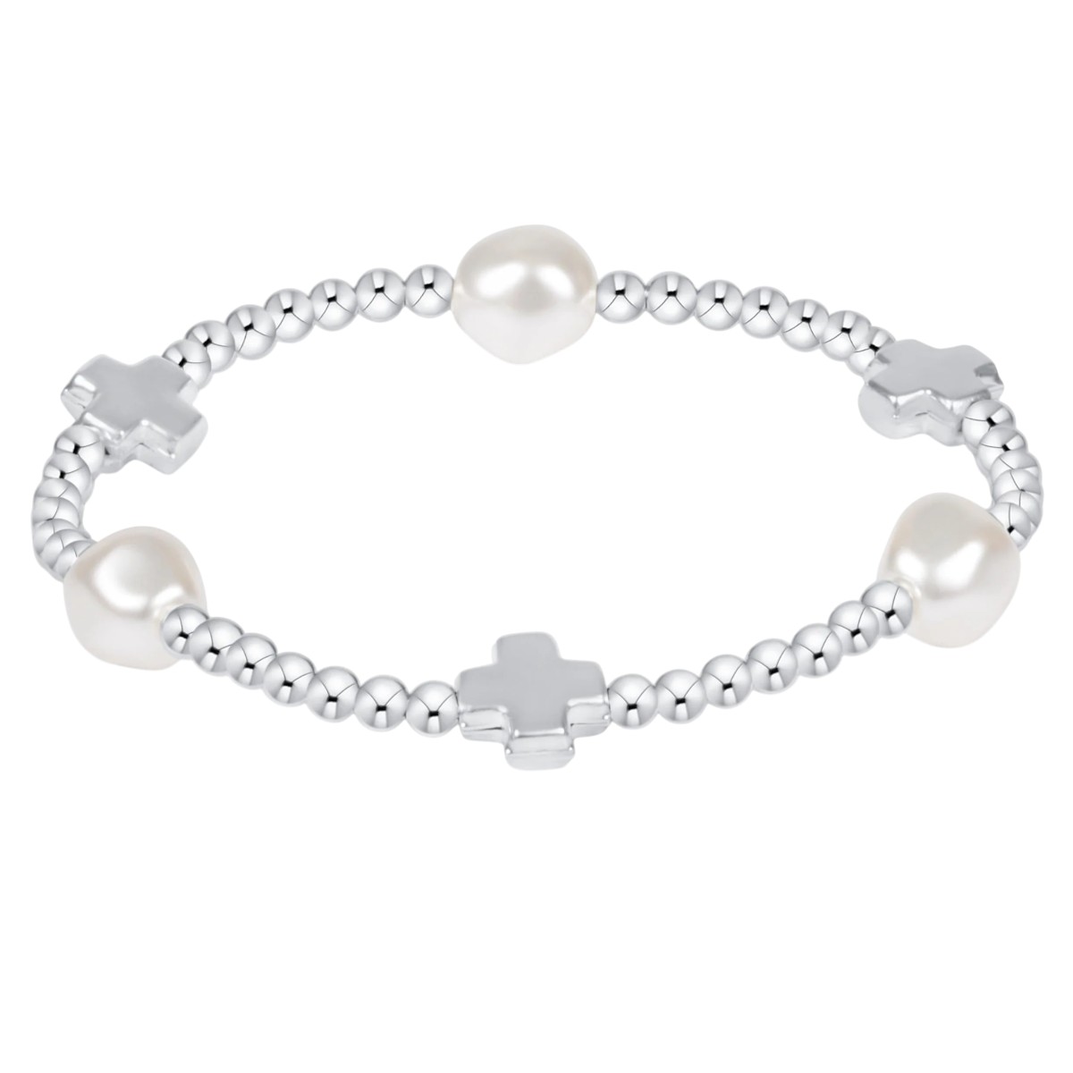 Enewton Signature Cross Sterling and Admire Pearl 3mm Sterling Bracelet