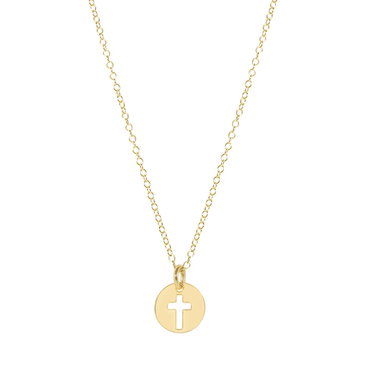 Enewton Blessed Small Gold Disc Necklace, 16