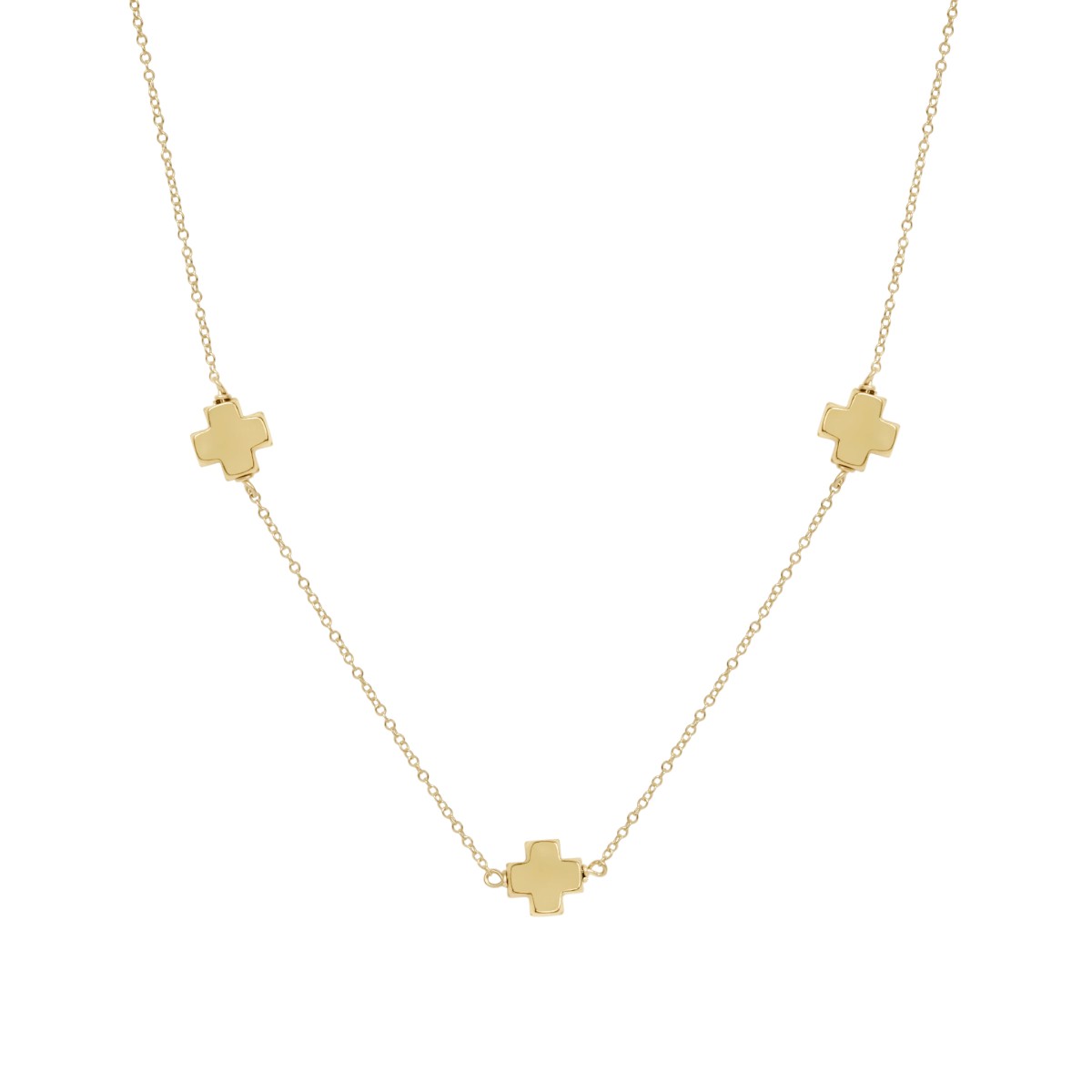 Enewton Signature Cross Gold Simplicity Chain Choker Necklace, 17