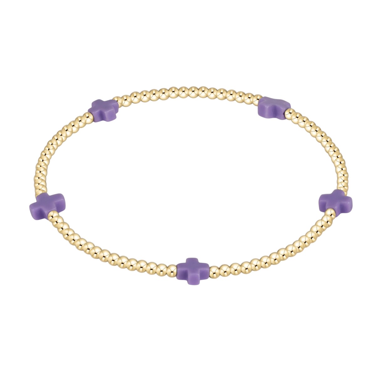 Enewton Signature Cross Small 2mm Gold Bracelet, Purple