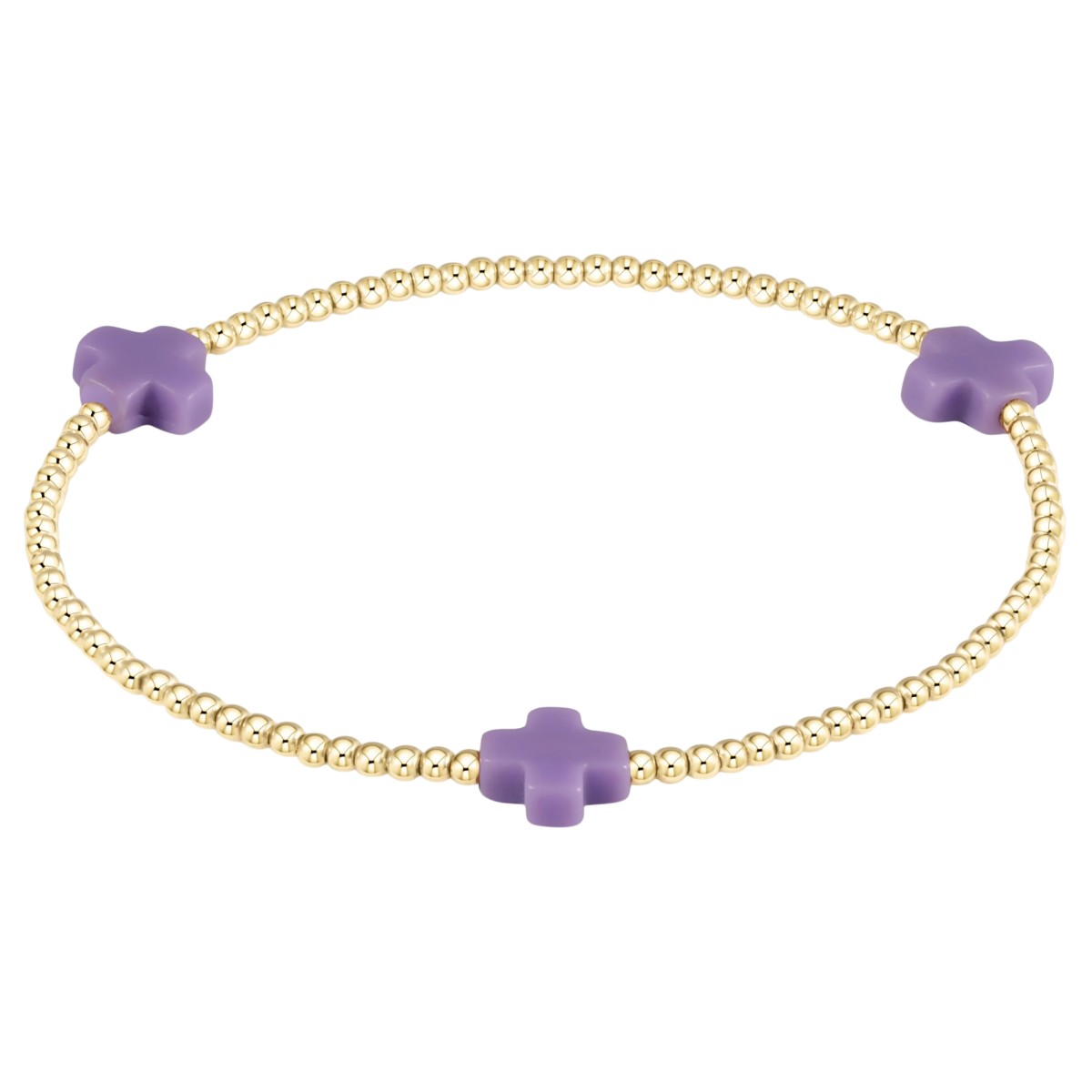 Enewton Signature Cross 2mm Gold Bracelet, Purple