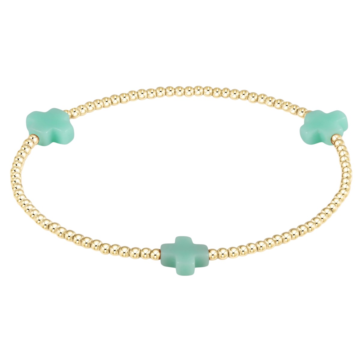Enewton Signature Cross 2mm Gold Bracelet, Mint