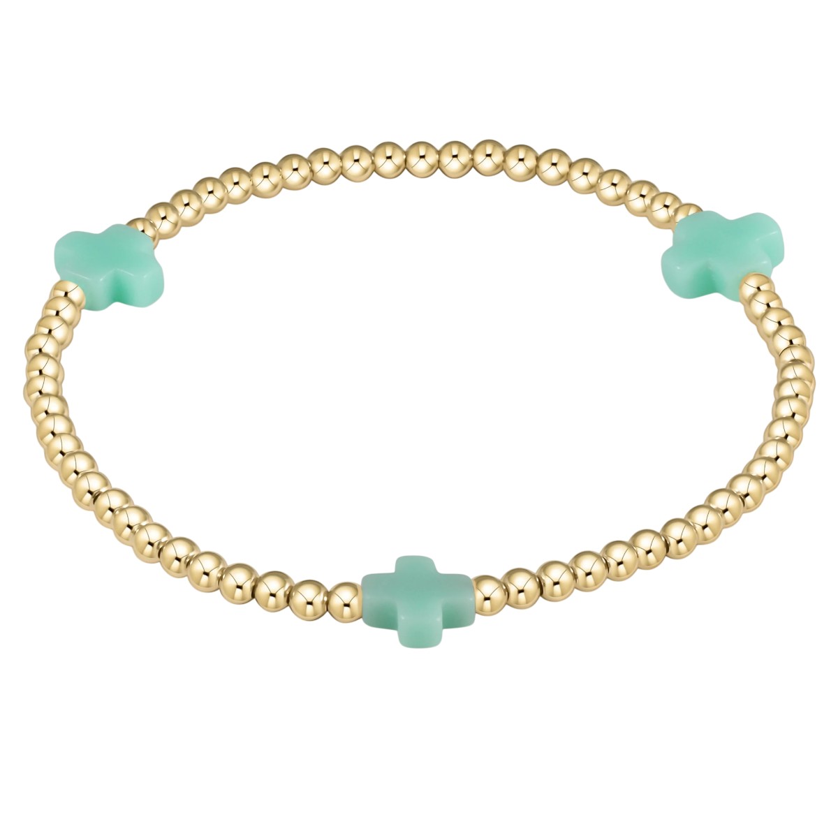 Enewton Signature Cross 3mm Gold Bracelet, Mint