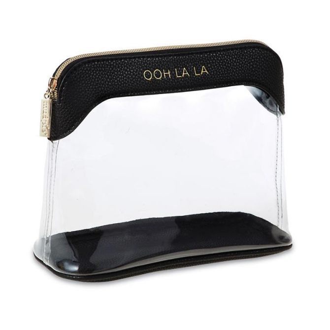 Mud Pie Clear Makeup Bag, Black