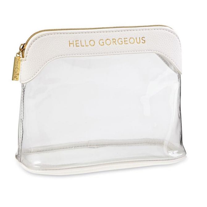 Mud Pie Clear Makeup Bag, White