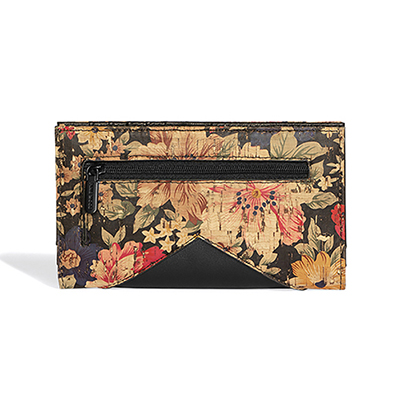 Pixie Mood Sophie Wallet, Black/Dk Floral Cork