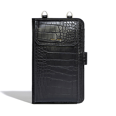black croc crossbody bag