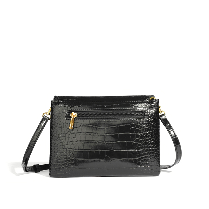 Pixie Mood Gianna Crossbody Bag, Black Croc