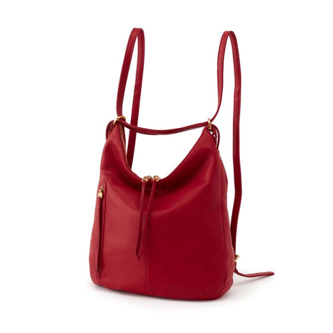 HOBO Merrin Convertible Backpack Shoulder Bag, Scarlet