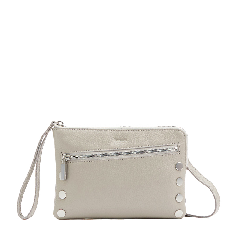 Hammitt Nash Small Pouch Bag, Cozy Grey and Brushed Silver