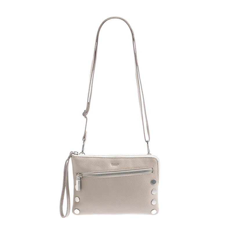 Hammitt Nash Small Pouch Bag, Cozy Grey and Brushed Silver