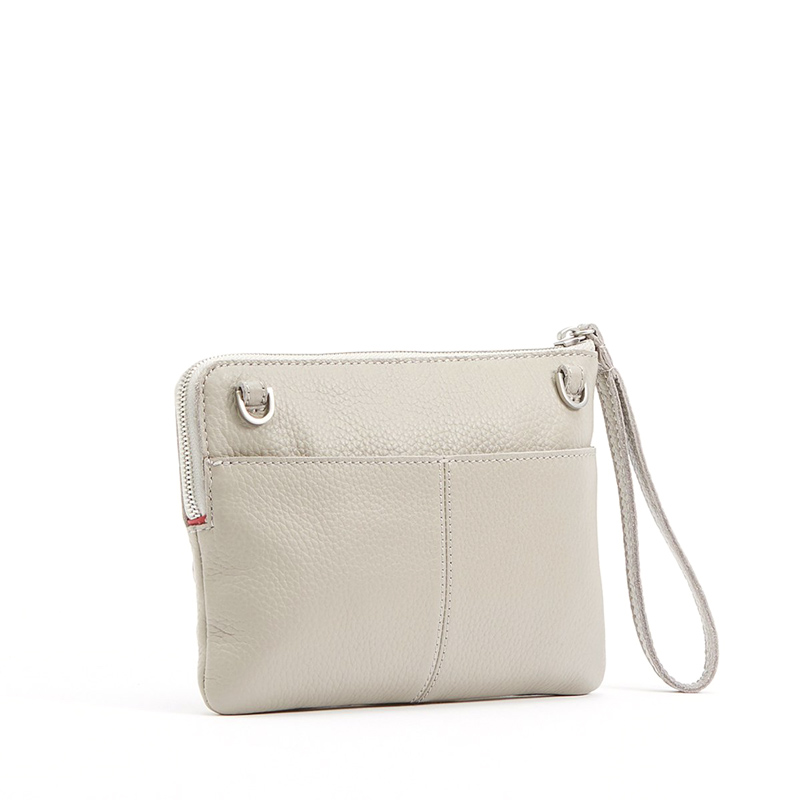 Hammitt Nash Small Pouch Bag, Cozy Grey and Brushed Silver