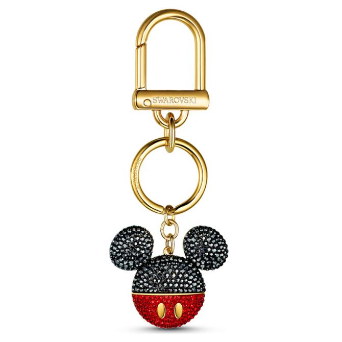 Swarovski Mickey Bag Charm, Black and Gold Tone