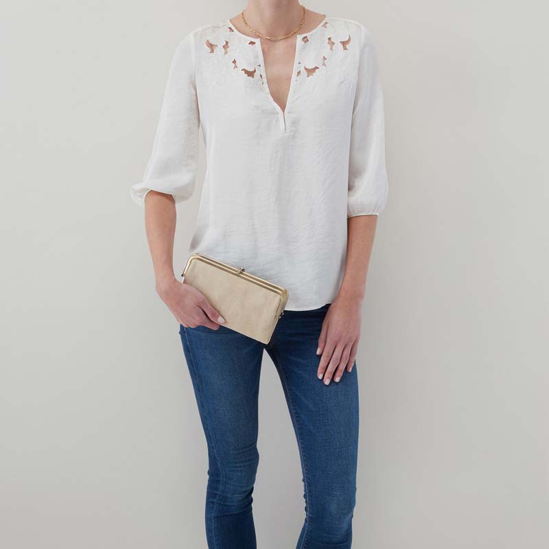 HOBO Lauren Clutch Wallet, Buffed Gold